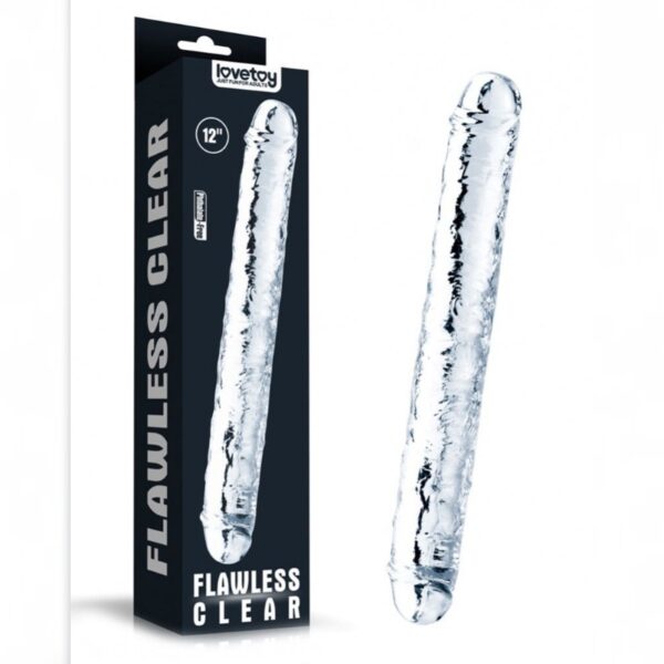 LoveToy - Flawless Clear Double Dildo 12" / 30.5 cm - Transparent
