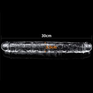 LoveToy - Flawless Clear Double Dildo 12" / 30.5 cm - Transparent