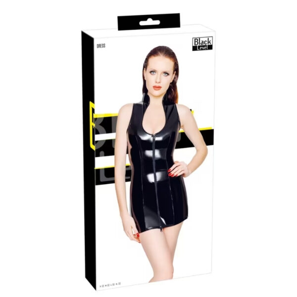 Black level vinyl dress - vetersluiting op rug