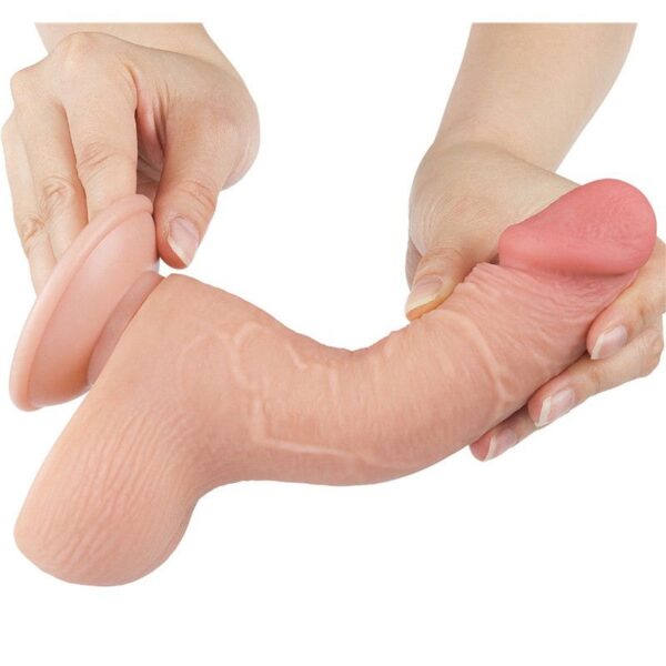 LoveToy Sliding Skin Dildo 7.5"/20.8 cm - Nude