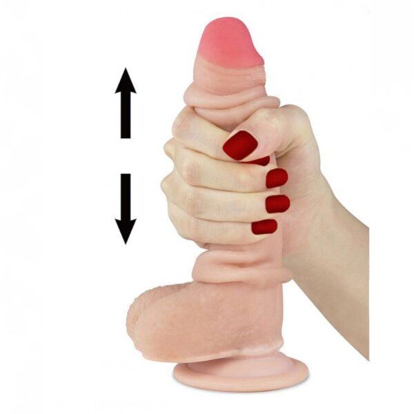 LoveToy Sliding Skin Dildo 7.0"/17.5 cm - Nude