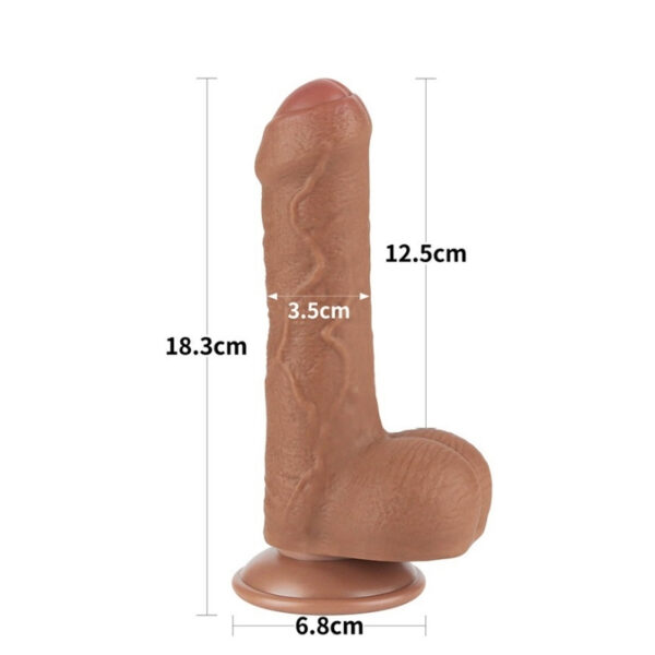 LoveToy Sliding Skin Dildo 7.0"/18.3 cm - brown