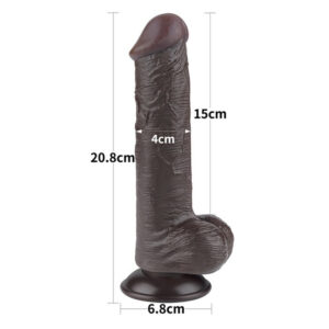 LoveToy Sliding Skin Dildo 8.0"/20.8 cm - Black