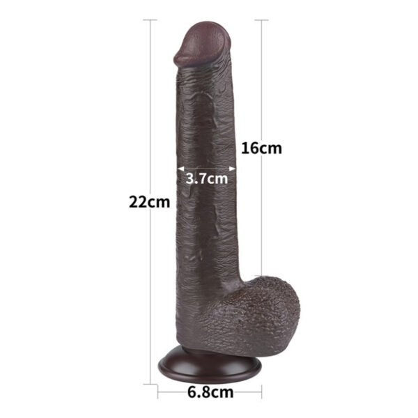 LoveToy Sliding Skin Dildo 9.0"/24 cm Black