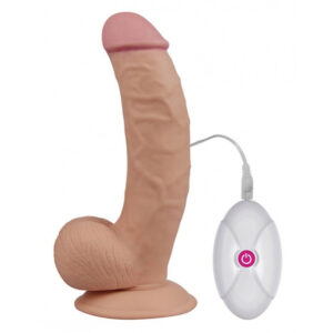 LoveToy The Ultra Soft Dude 8.5"/21.5 cm Realistic Vibrating Dildo met RC