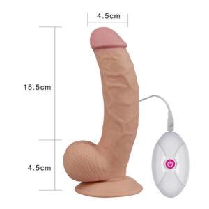 LoveToy The Ultra Soft Dude 8.5"/21.5 cm Realistic Vibrating Dildo met RC