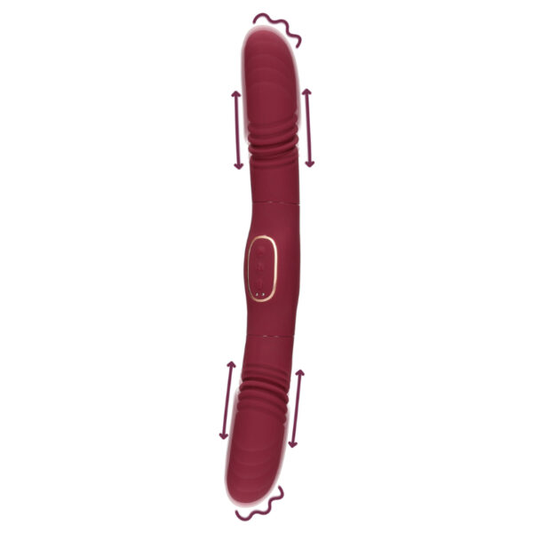 Loveline Double-Sided thrusting vibrator - Dark cherry