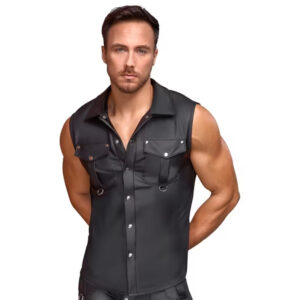 Nek zwart shirt met borstzakken