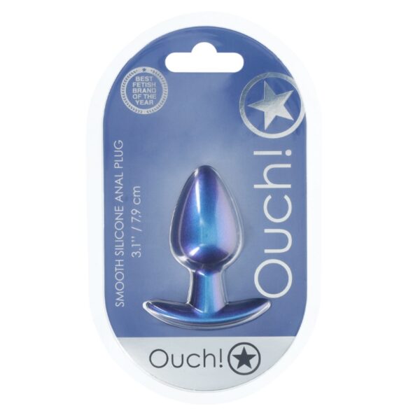 Ouch Silicone Anal Plug M- Metallic Blue