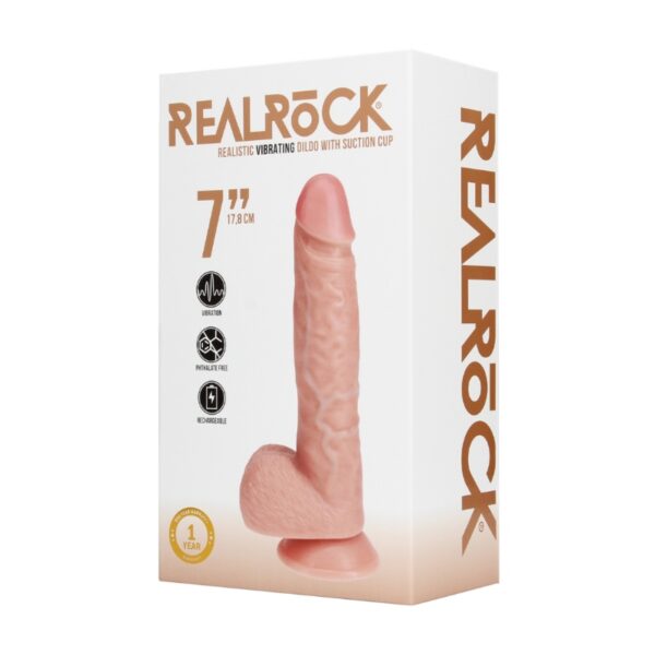 RealRock Vibrating Dildo with Balls - 7" / 18 cm