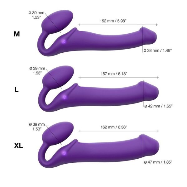 Strap-on-me Vibrerende buigbare strap-on PAARS-L