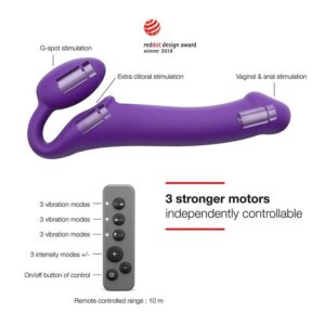 Strap-on-me Vibrerende buigbare strap-on PAARS-M