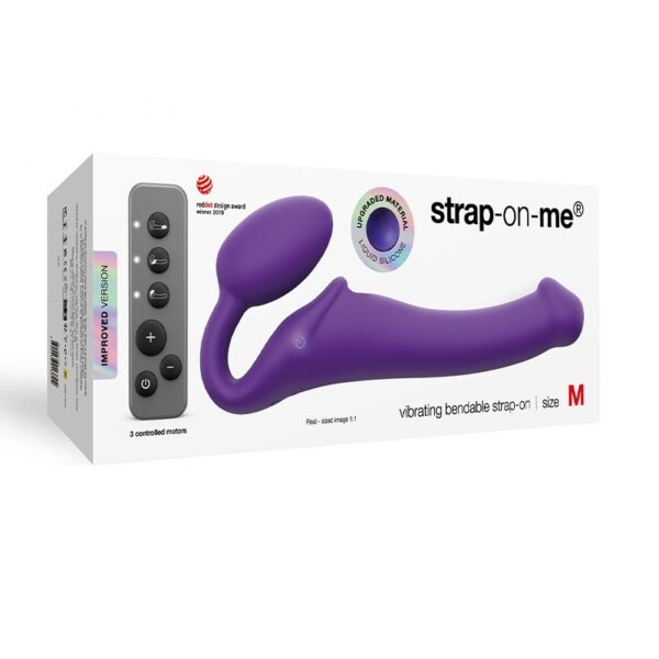 Strap-on-me Vibrerende buigbare strap-on PAARS-M