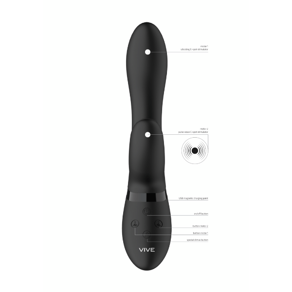 Vive Kyra - Pulse Clitoral Rabbit - Black