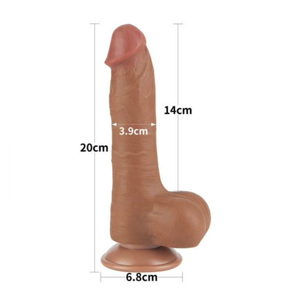 LoveToy Sliding Skin Dildo 8.0"/20.8 cm - brown