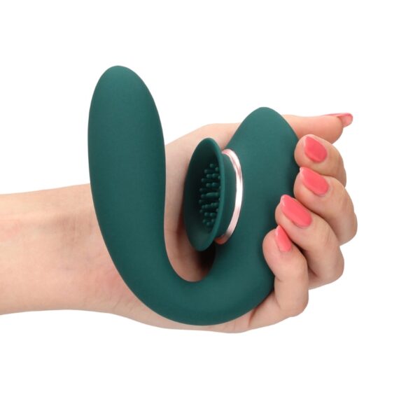 Twitch 3 - Rechargeable Vibrator and Suction - Forest green