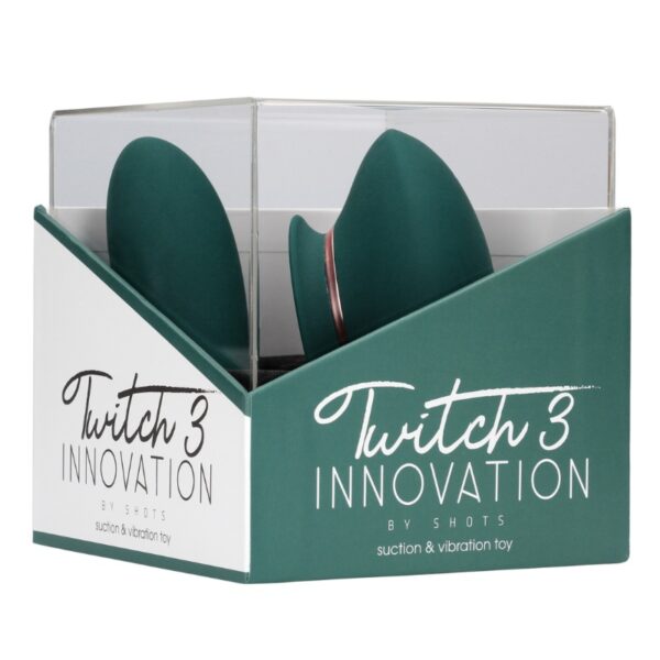 Twitch 3 - Rechargeable Vibrator and Suction - Forest green