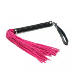 Leren zweepje 38 suede strengen roze