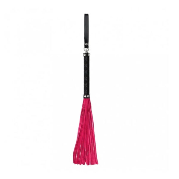 Leren zweepje 38 suede strengen roze