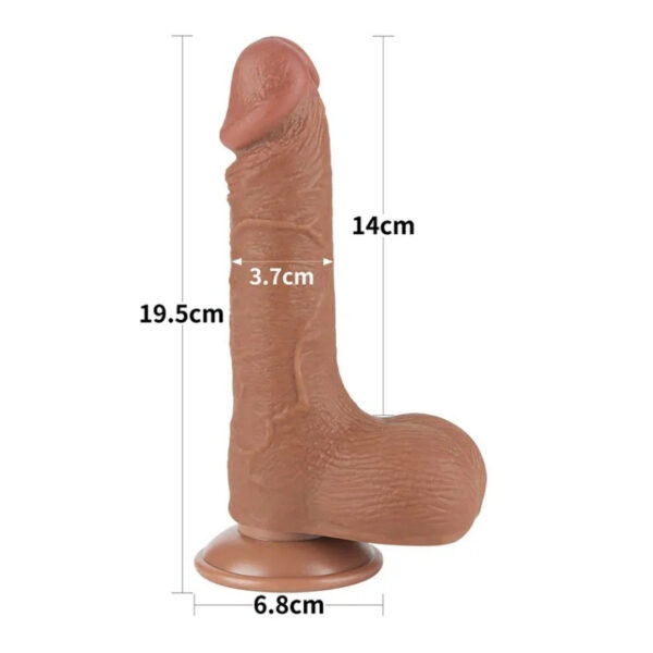 LoveToy Sliding Skin Dildo 7.5"/19.5 cm - brown