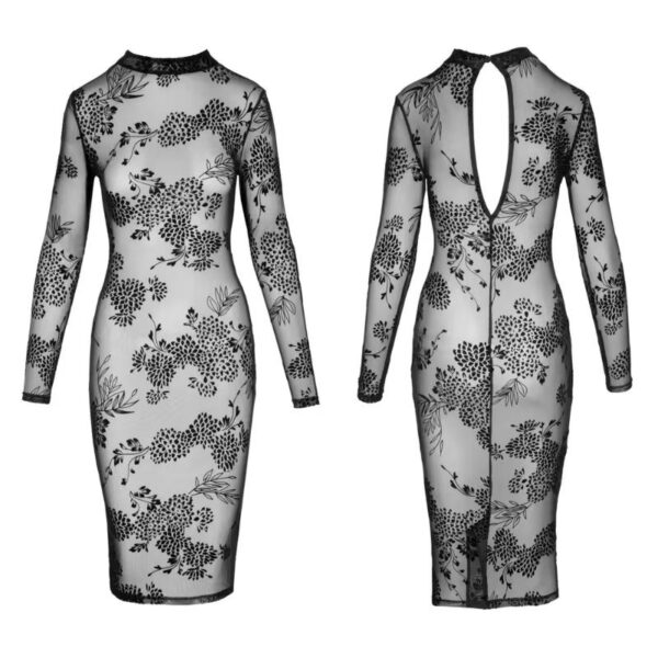 NOIR Midi jurk Flock Print