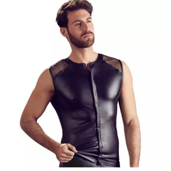 Nek Gilet Shirt met Drukknopen