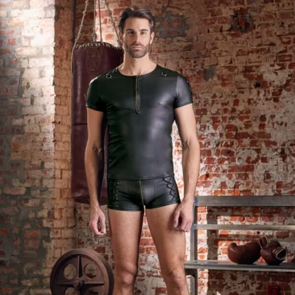 Nek shirt met rits en ringen