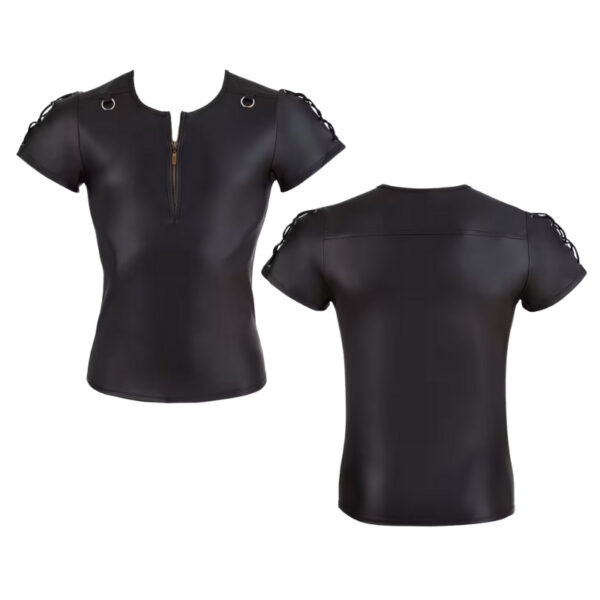 Nek shirt met rits en ringen