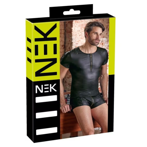 Nek shirt met rits en ringen