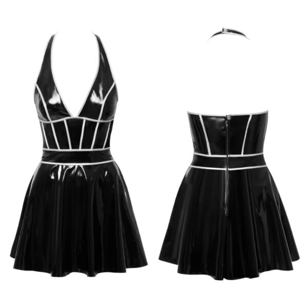 Black Level Vinyl Halter dress Black/Silver