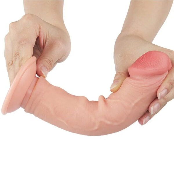 LoveToy Sliding Skin Dildo - 8.0"/20.8 cm - zonder ballen Nude