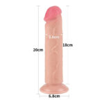 LoveToy Sliding Skin Dildo - 8.0"/20.8 cm - zonder ballen Nude