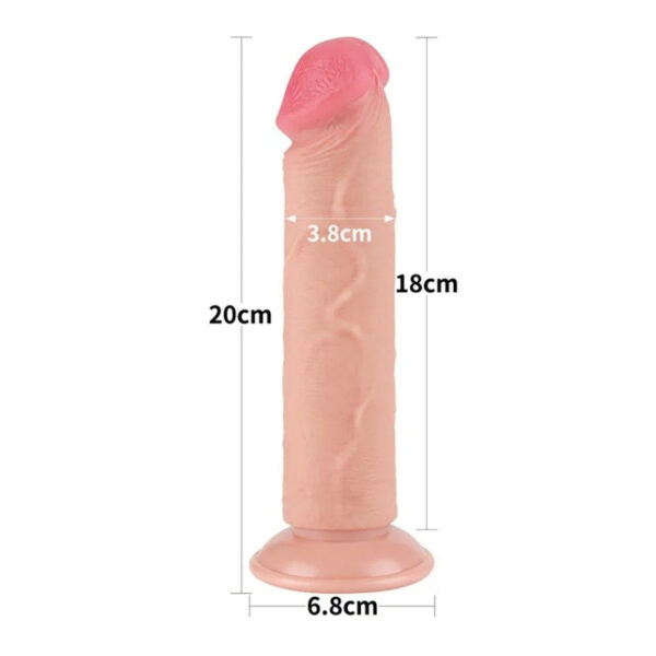 LoveToy Sliding Skin Dildo - 8.0"/20.8 cm - zonder ballen Nude
