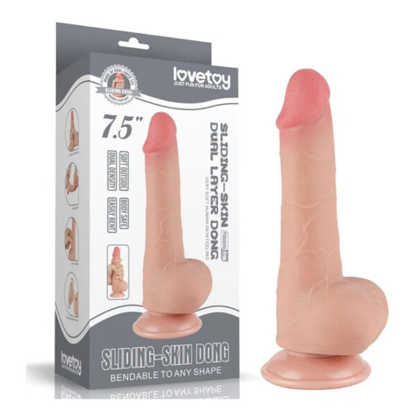 LoveToy Sliding Skin Dildo 7.5" / 19.5 cm - Nude