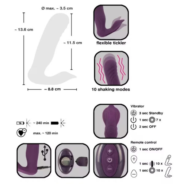 javida Shaking Panty Vibrator met afstandsbediening