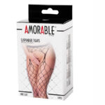Amorable Pantyhose with Suspenders - OS Zwart Black