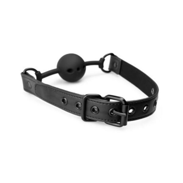 Open Siliconen Ball Gag - Zwart