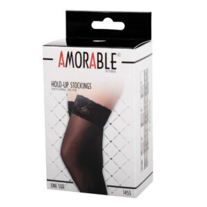 Amorable Hold-Up Stockings - One Size Black