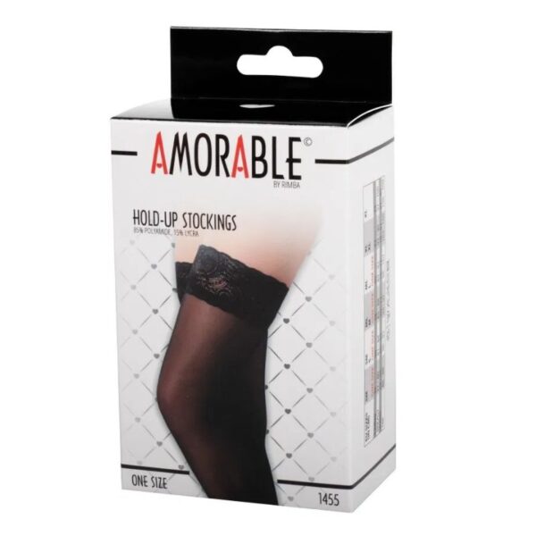Amorable Hold-Up Stockings - One Size Black