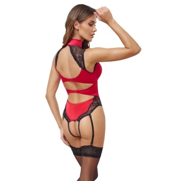 Cottelli Crotchless Body rood-zwart