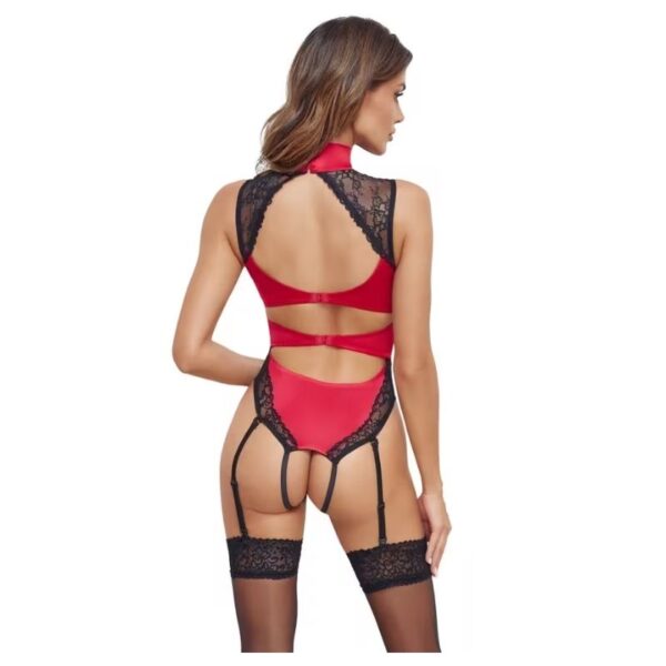 Cottelli Crotchless Body rood-zwart