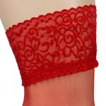 Cottelli hold-up kousen met kant rood