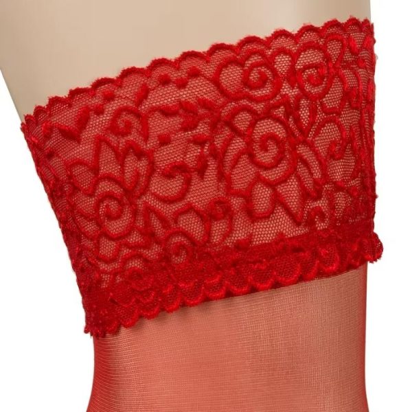 Cottelli hold-up kousen met kant rood