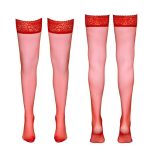 Cottelli hold-up kousen met kant rood