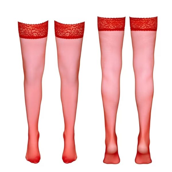 Cottelli hold-up kousen met kant rood