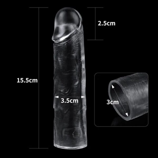 LoveToy Flawless Clear Penis Sleeve + 1" / 2.5 cm - Transparent