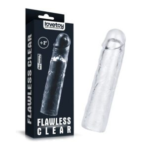 LoveToy Flawless Clear Penis Sleeve + 2" / 5 cm - Transparent