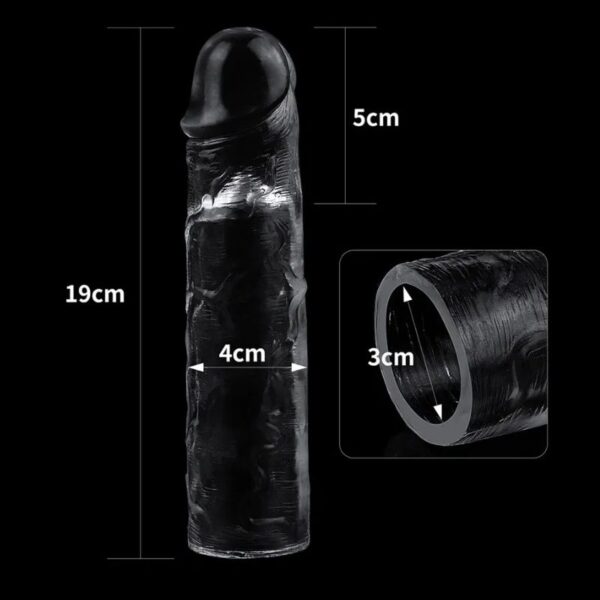 LoveToy Flawless Clear Penis Sleeve + 2" / 5 cm - Transparent