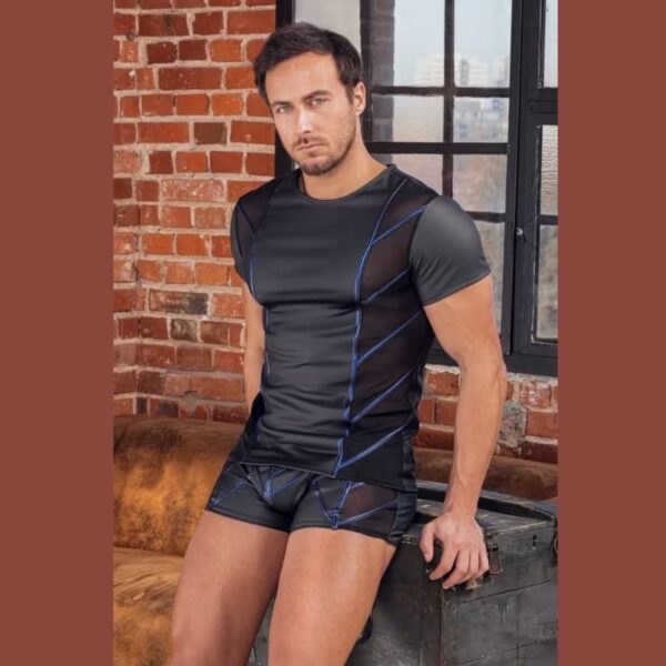 Nek shirt met blauwe streep