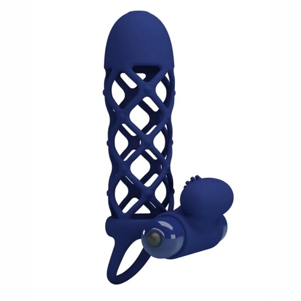 Pretty Love Giann - Vibrerende Cock Sleeve - Donkerblauw